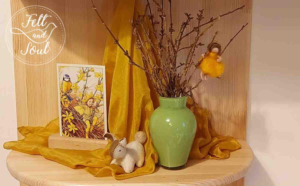 Felt and Soul gyapjúfilc tündér és tavaszi évszakasztal